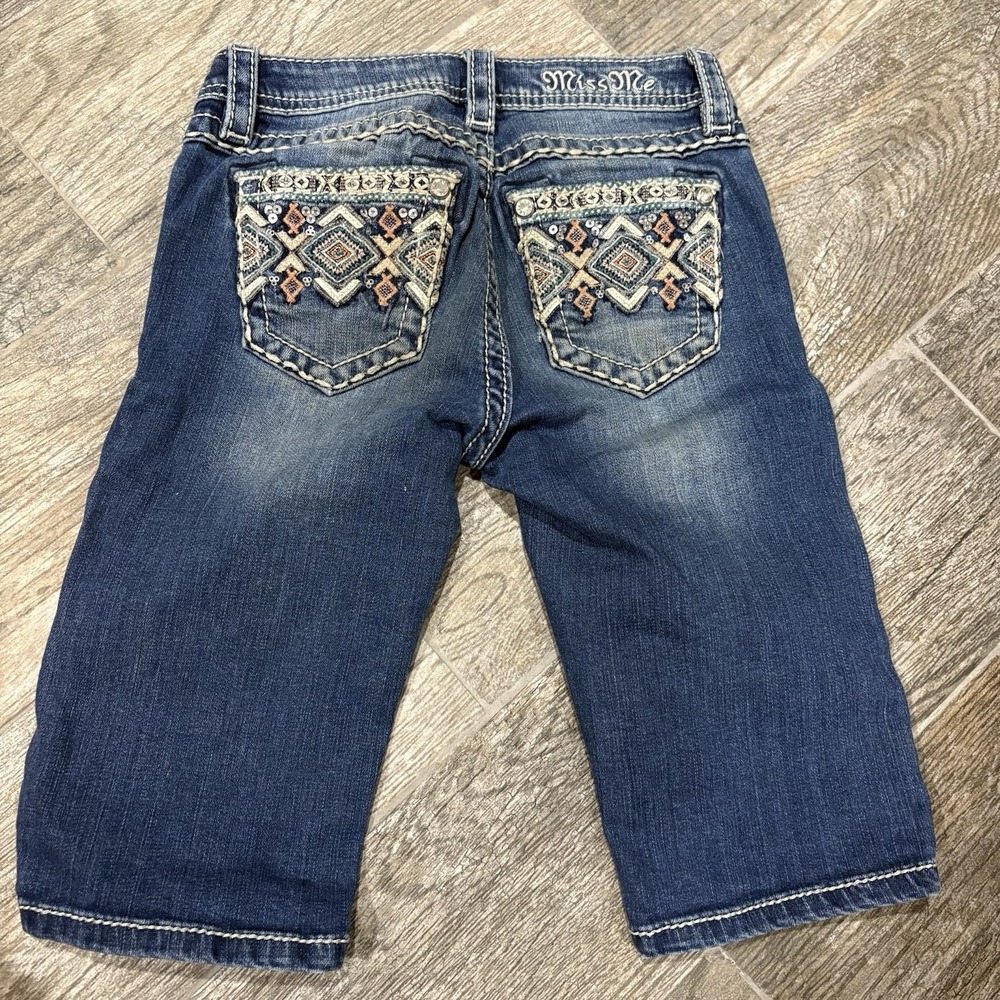 Vtg Miss Me Bermuda Shorts Girls Denim 2000s Y2K Sz 10 Rhinestones Embellished